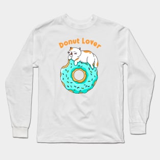 Cat Donut Lover Long Sleeve T-Shirt